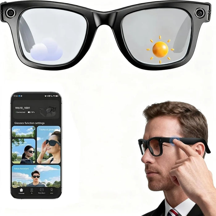Lentes Inteligentes con Cámara AI y Filtro de Luz Azul GRADO B.