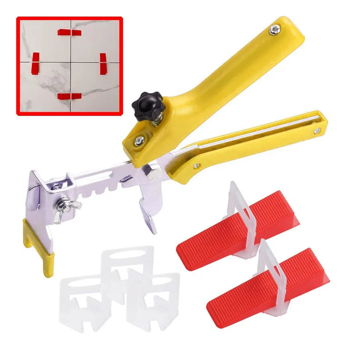 100 UNIDADES DE SISTEMA DE NIVELACION DE AZULEJOS DE 1.5 MM, 100 UNIDADES DE ESPACIADOR DE CUA DE NIVEL DE AZULEJO MAS 100 CUAS REUTILIZABLES CON ALICATES DE NIVELACION DE AZULEJOS GRADO B