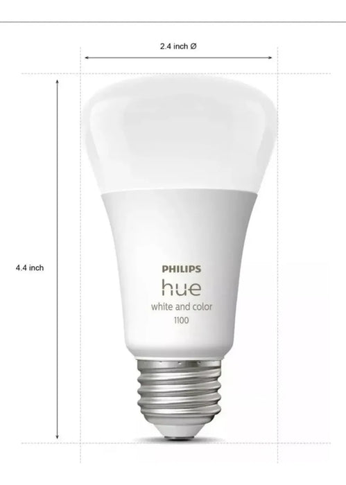 Philips Hue - foco LED inteligente A19 - Blanco y ambiente de color - foco interior de 60 W - Control con aplicación Hue - Funciona con Alexa, Google Assistant y Apple Homekit - Paquete de 3 GRADO B