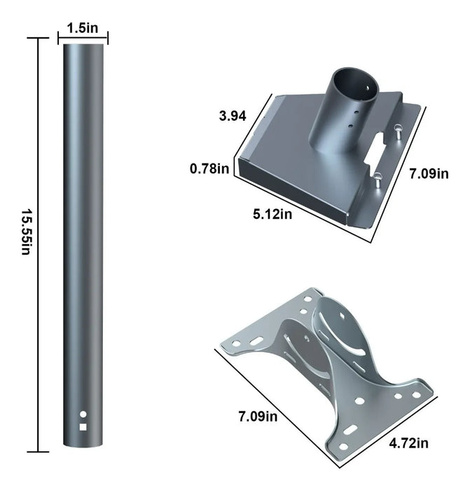 Kit Soporte Base Para Antena Estandar V4 Tubo Recto