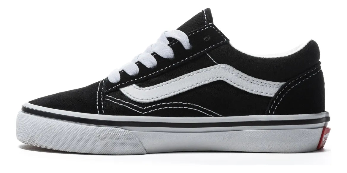 TENIS VANS OLD SKOOL PARA NIÑOS UNISEX BLACK/TRUE WHITE - BLACK/TRUE WHITE - LISA - 18.5 MX