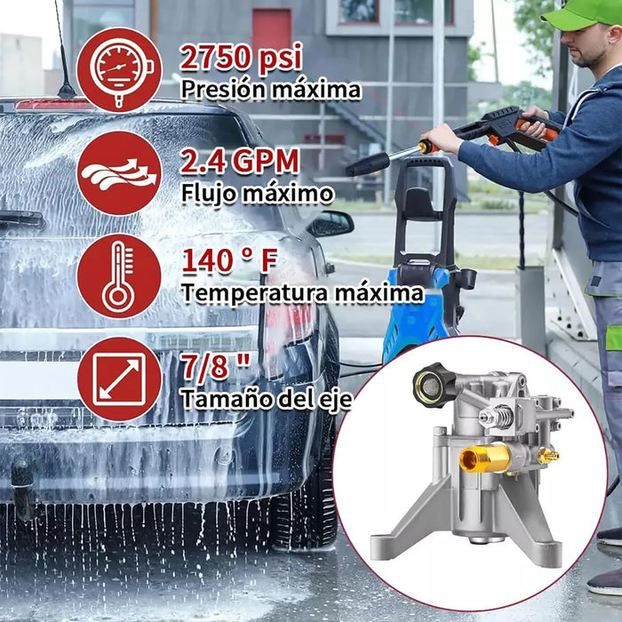 BOMBA HIDROLAVADORA GASOLINA YELEIDIYA 3400PSI EJE VERTICAL 7/8 PULGADAS PLATEADO 50 HZ/60 HZ GRADO B
