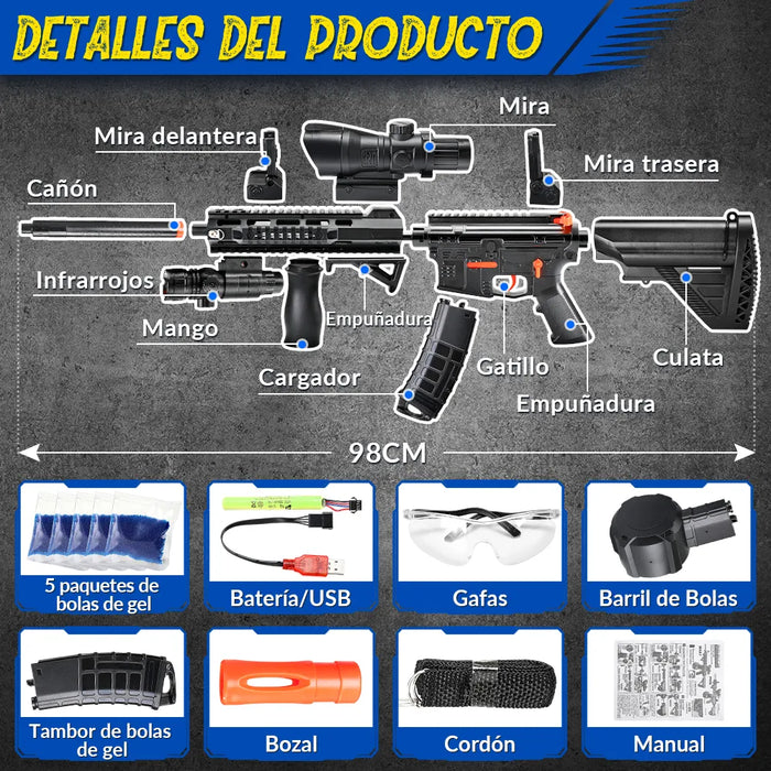 Pistola Hidrogel M416 Rifle Juguete Realista Arma Gel Laser GRADO B