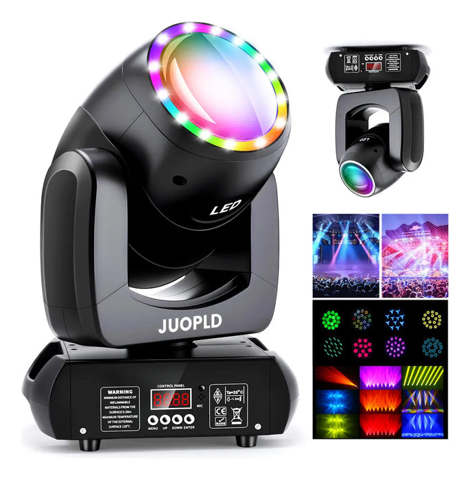 300W CABEZA MOVIL LED FIESTA MULTICOLOR 18 PRISMA 5 MODOS GRADO B