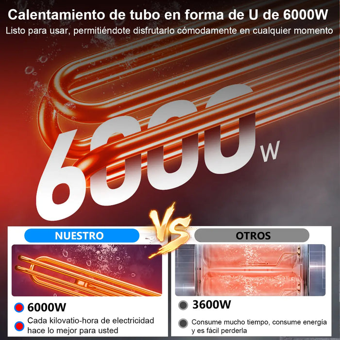 CALENTADOR AGUA ELECTRICOS BOILER INSTANTÁNEO DE PASO 6000W GRADO B