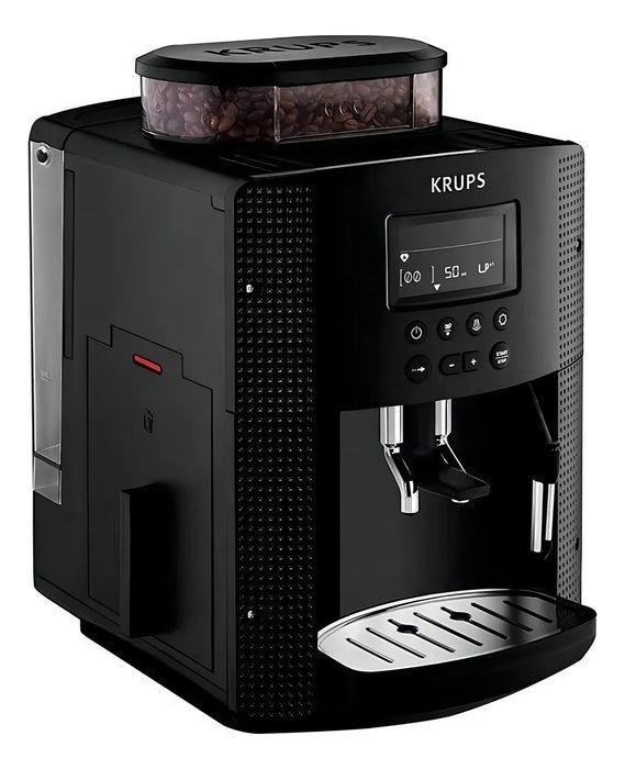 Cafetera Máquina De Espresso Automática, Krups Con Espumador, Capacidad De 1.7l, Molino Integrado, 3 Recetas Automáticas, Limpieza Automática Y Sin Esfuerzo, Pantalla lcd, ea815050 Grado B