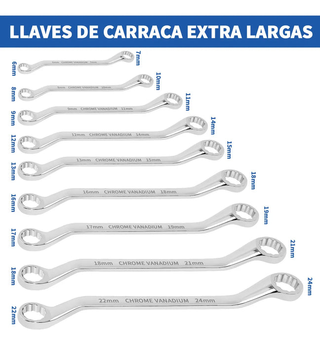 Kit De Llaves De Matraca Mecánicas 6 Tipos 42 Pzs Babefas