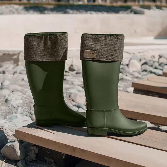 Bota De Lluvia Camper Para Mujer Diseno Impermeable. VERDE PANTANO TiendaKomet Mexico