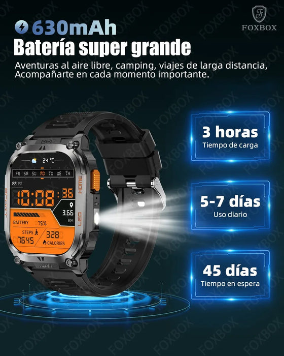 RELOJ INTELIGENTE HOMBRE CON AGPS MILITAR SMARTWATCHES CON LINTERNA Y ASISTENTE DE VOZ JIOYE WAIER NEGRO/KHAKI GRADO B