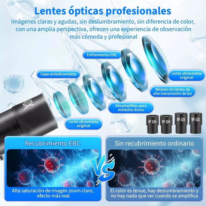 KITS DE MICROSCOPIOS ÓPTICOS BINOCULAR 40X-1600X PROFESIONA GRADO B