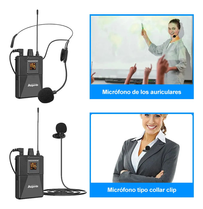 BOMGE 30 CANALES UHF MICROFONO INALAMBRICO DIADEMA Y SOLAPA GRADO B