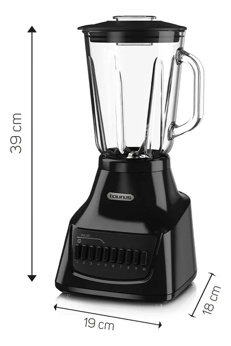 LICUADORA MENINA GLASS ECO TAURUS 1.25 L COLOR NEGRO GRADO A