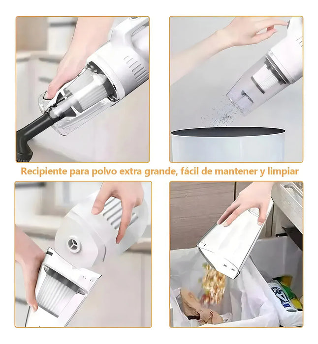 Aspiradora De Mano Trapeadora Inalambrica Potente Succion Portatil Y Multifuncional Tres En Uno 18kpa 6 Modes Ultra Silenciosas Con Para Suelos De Madera, Automovil, Pelo De Mascotas GRADO B