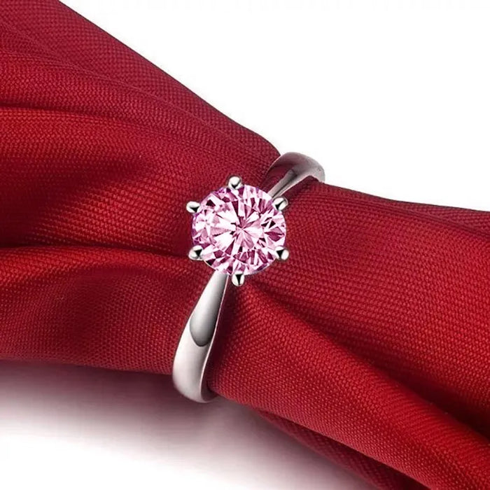 Anillos Compromiso Plata 925 Moissanite 0.5ct Regalo Esposa 1