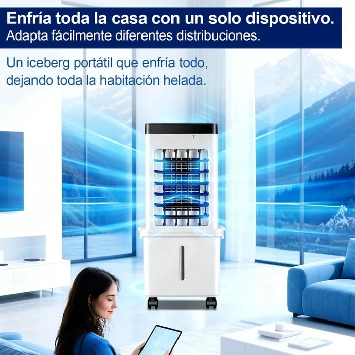 ENFRIADOR DE AIRE 15L ACONDICIONADO PORTÁTIL VENTILADOR FRIO BLANCO GRADO B 1