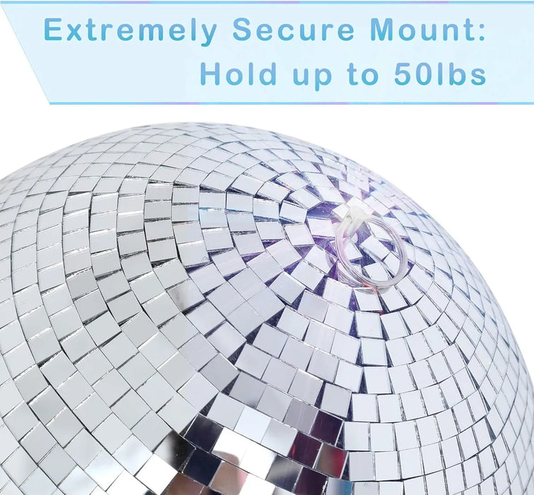 BOLA DE ESPEJO DE LUZ DE DISCOTECA MOTORIZADA 40CM 16 PULG BLANCO GRADO B