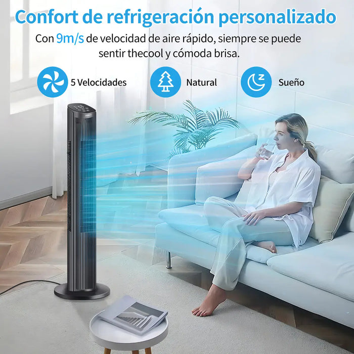 WELUVFIT VENTILADOR S0126GR S0126GR VENTILADOR DE TORRE TOWER 30 CM BLACK 110V BLACK PLASTIC GRADO B