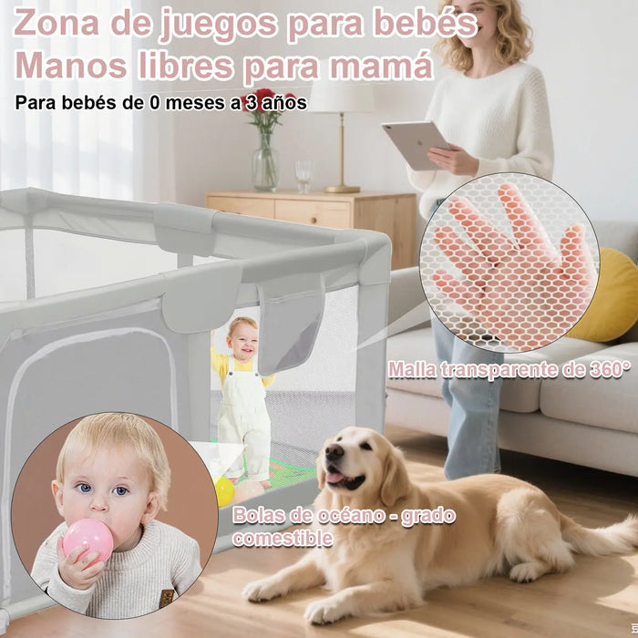 CORRALITO PARA BEBE CORRAL 1.2M X 1.2M DE JUEGOS BEBÉS NIÑOS  GRADO A