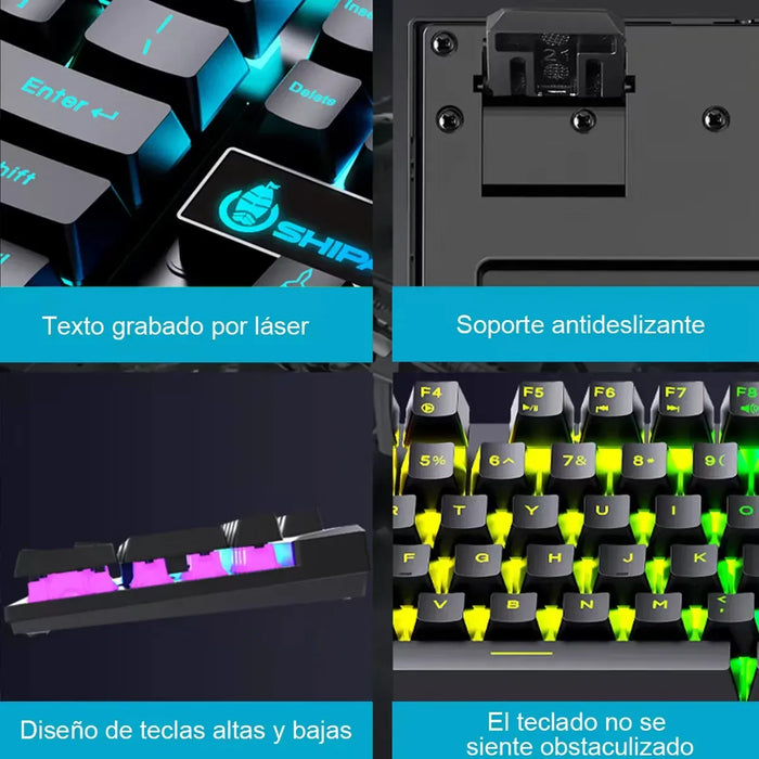 TECLADO Y MOUSE Y AUDIFONOS GAMER Y SPEAKER Y MOUSE PAD 5PCS GRADO B