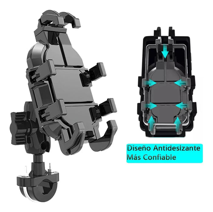 SOPORTE CELULAR MOTO ANTIRROBO CON AMORTIGUADOR DEVIBRACION GRADO B