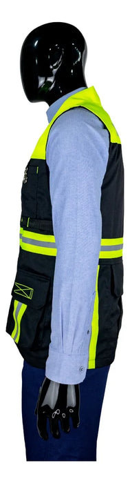 Chaleco Reflectante Bultex Zacatecas 6 Bandas Seguridad Negro/amarillo Neon 2XL GRADO B