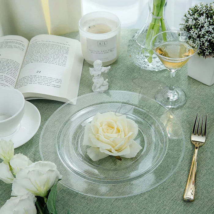 Platos Desechables Elegantes Vajilla Transparente 100 Piezas GRADO B