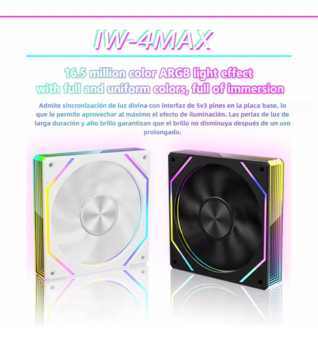 KIT DE 6 VENTILADORES PC GAMER, DISIPADORES DE CALOR RGB DE 4 GRADO A.