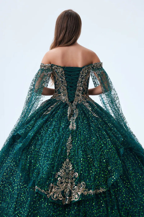 VESTIDOS DE QUINCEAÑERA ROSEBRIDAL DE COLOR VERDE OSCURO GRADO B