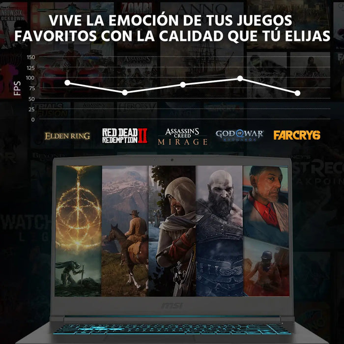 LAPTOP GAMING MSI THIN 15.6 CI5 16GB 512GB GEFORCE RTX4050 GRIS GRADO A