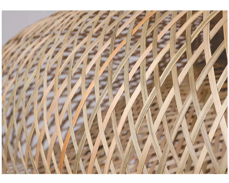 Lámpara Colgante De Bambú Tejida A Mano, Esti Grado B 1