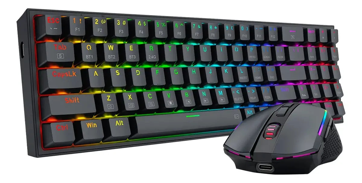 COMBO GAMER REDRAGON S136 TECLADO + MOUSE INGLÉS INALÁMBRICO NEGRO grado b