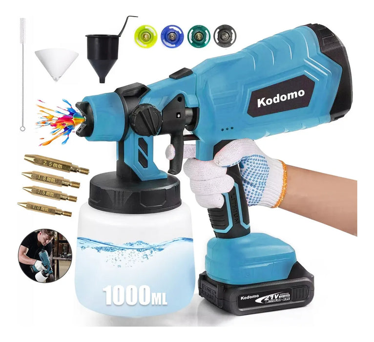 PISTOLA ELECTRICA PARA INALAMBRICOS PINTAR MACHINE 1000ML COLOR AZUL GRADO B