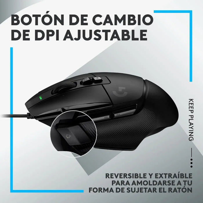 MOUSE LOGITECH G502 X TACTICO PARA JUEGOS COLOR NEGRO GRADO B