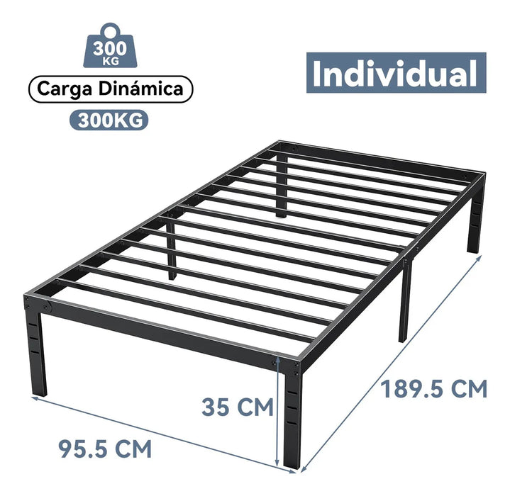 BASE DE CAMA INDIVIDUAL PLEGABLE DE METAL, 95 GRADO A