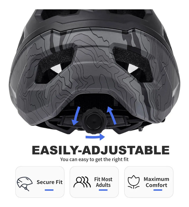 CASCO PARA BICICLETA DE MONTAÑA Y CICLISMO COLOR BLACK CAMOUFLAGE TALLA L 54-59CM 1 GRADO B