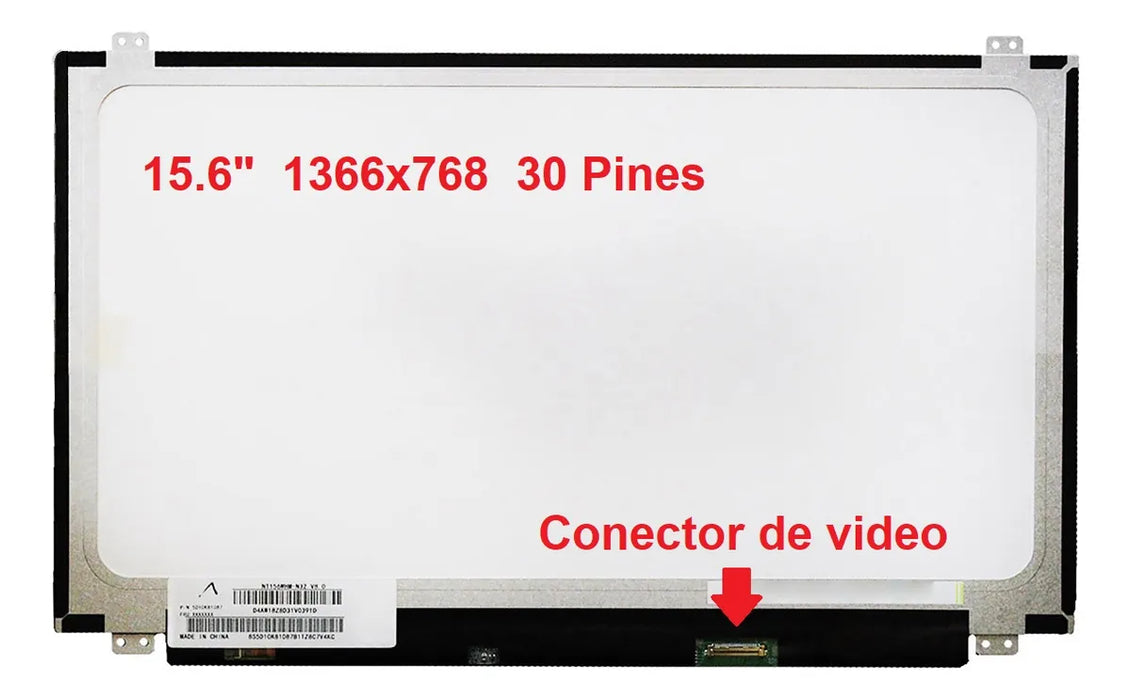 Pantalla 15.6 Slim 30p B156xtn04.6 B156xtn07.0 Nt156whm N42 GRADO B
