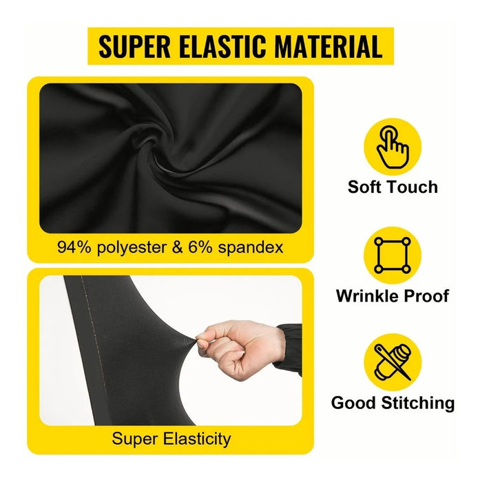 VEVOR FUNDAS PARA SILLAS SPANDEX NEGRA 50 PCS BODA ELÁSTICA GRADO B