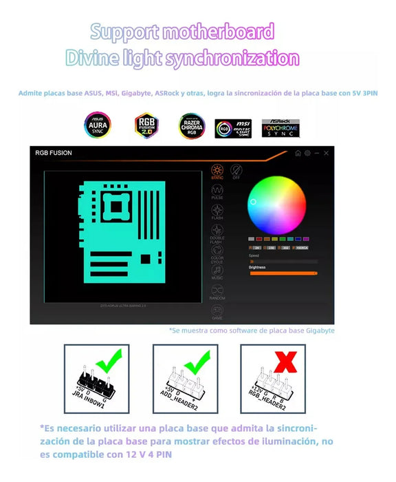 KIT DE 6 VENTILADORES PC GAMER, DISIPADORES DE CALOR RGB DE 4 GRADO A.