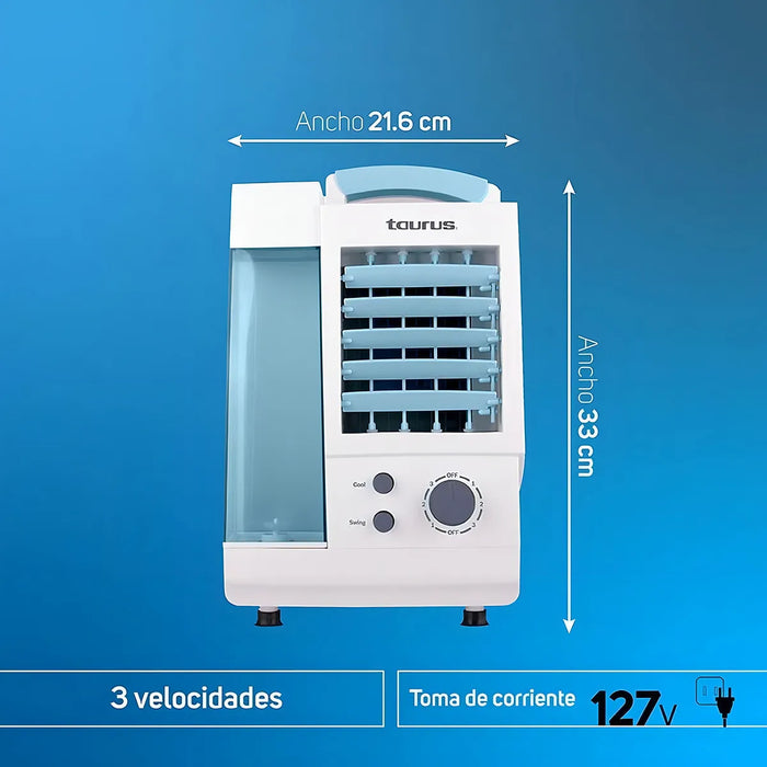 Aire Lavado Taurus Mistral, Purifica Y Enfria El Ambiente Color Azul grao b