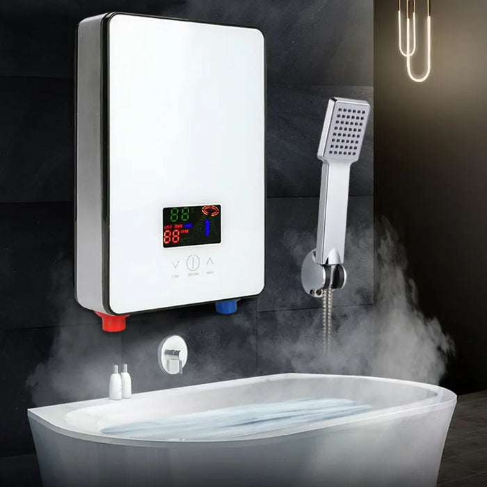 Calentador De Agua Instantáneo Compacto Eléctrico Mini tanque Color Blanco GRADO B