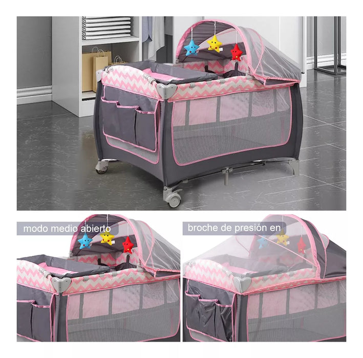 cuna corral bebe multifunciã³n plegable con mosquitero 3 en 1 2116