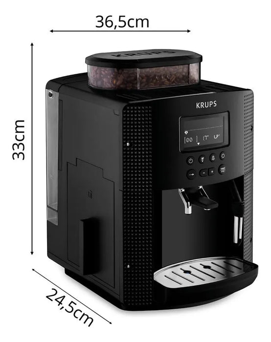 Cafetera Máquina De Espresso Automática, Krups Con Espumador, Capacidad De 1.7l, Molino Integrado, 3 Recetas Automáticas, Limpieza Automática Y Sin Esfuerzo, Pantalla lcd, ea815050 Grado B