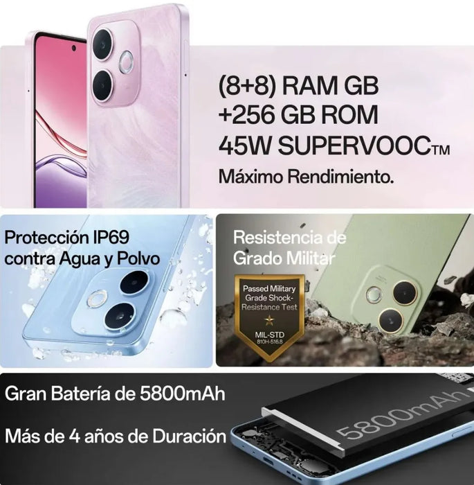 OPPO A5 PRO 5G ROSA FLORAL 8GB RAM + 256GB ROSA GRADO A