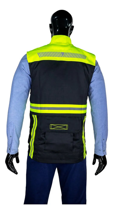 Chaleco Reflectante Bultex Zacatecas 6 Bandas Seguridad Negro/amarillo Neon 2XL GRADO B