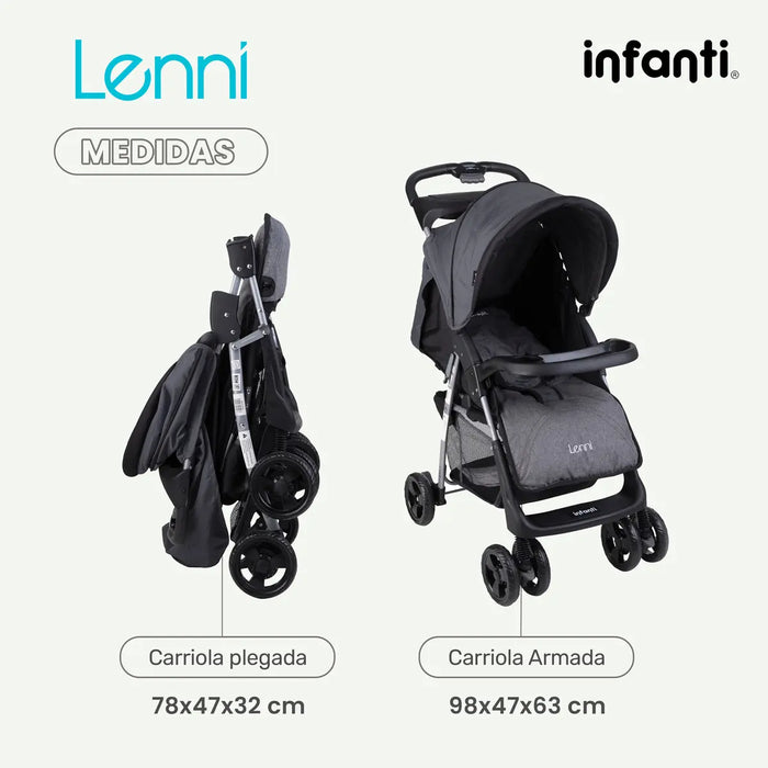 INFANTI CARRIOLA SISTEMA DE VIAJE LENNI CON PORTABEBE COLOR GRIS GRADO B