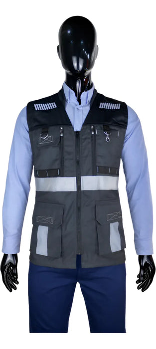 Chaleco Reflectante Bultex Zacatecas 6 Bandas Seguridad Gris Oxford/negro Extra Grande GRADO B
