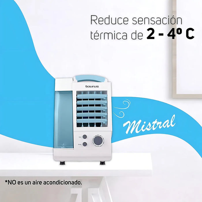 Aire Lavado Taurus Mistral, Purifica Y Enfria El Ambiente Color Azul grao b