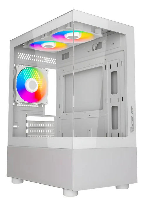 GABINETE OCELOT GAMING GLASS BLANCO MICRO ATX 3 VENTILADORES BLANCO GRADO B
