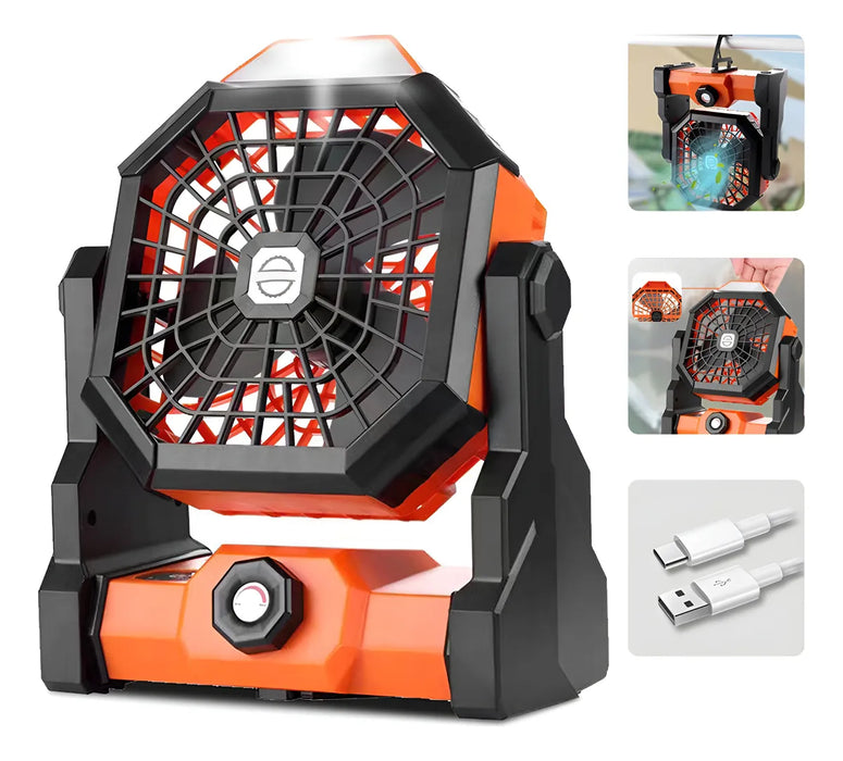 VENTILADOR DE CAMPING LUZ LED USB CPR GRADO B