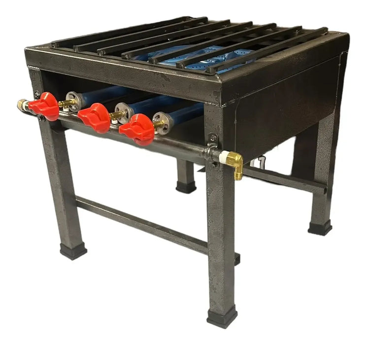 PARRILLA DE PISO GAS HOGAR PUEBLA 50X50CM CON PERILLA GRIS GRADO B